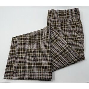 Vintage 70's JAYMAR Men's 31 X 30 Wool Plaid Pants Rust Flare Flat Front Disco